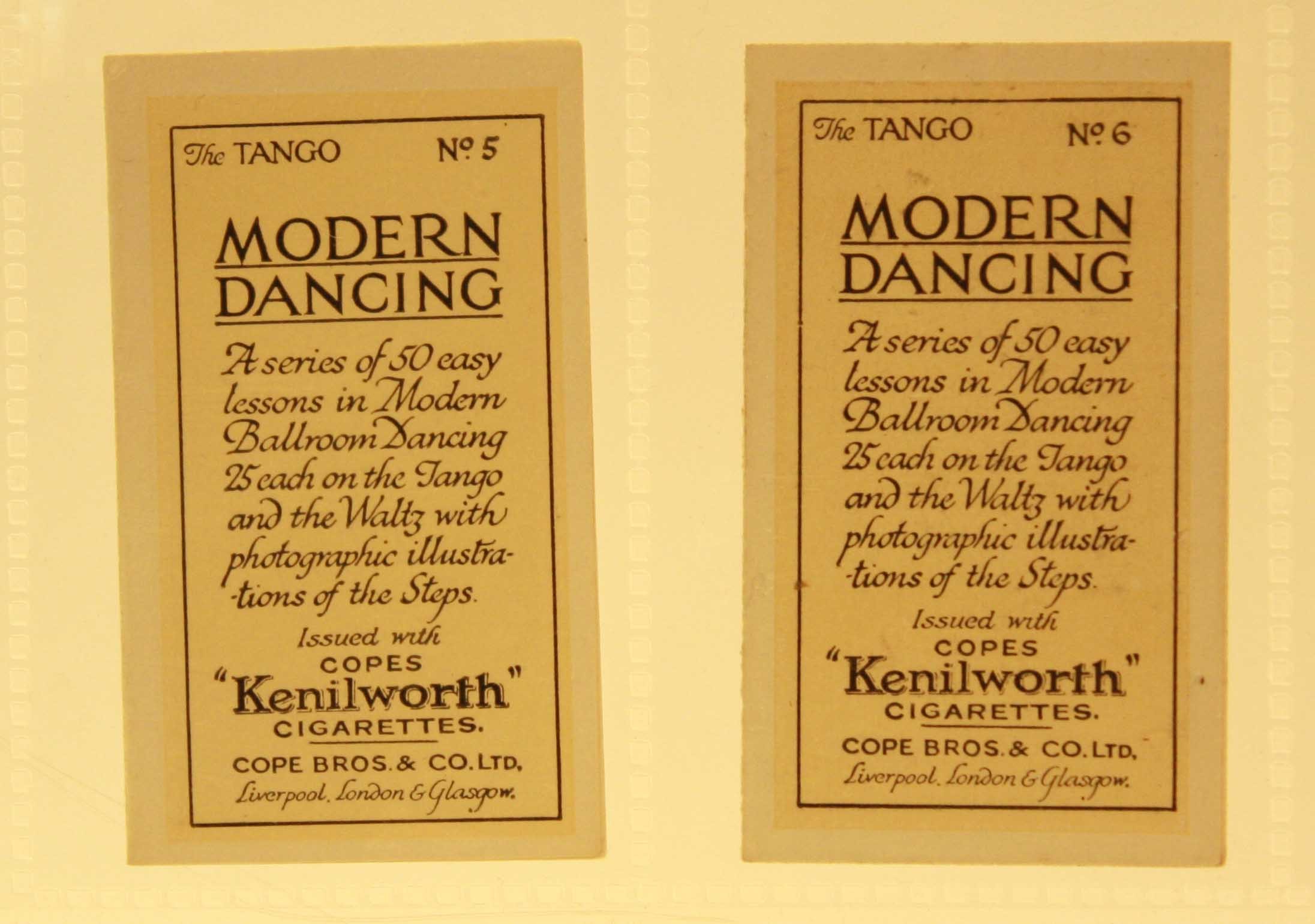 Cigarette cards, Cope`s, Modern Dancing (folders) (48/50 missing nos 39 & 50) (6 fair/gd, rest gd/