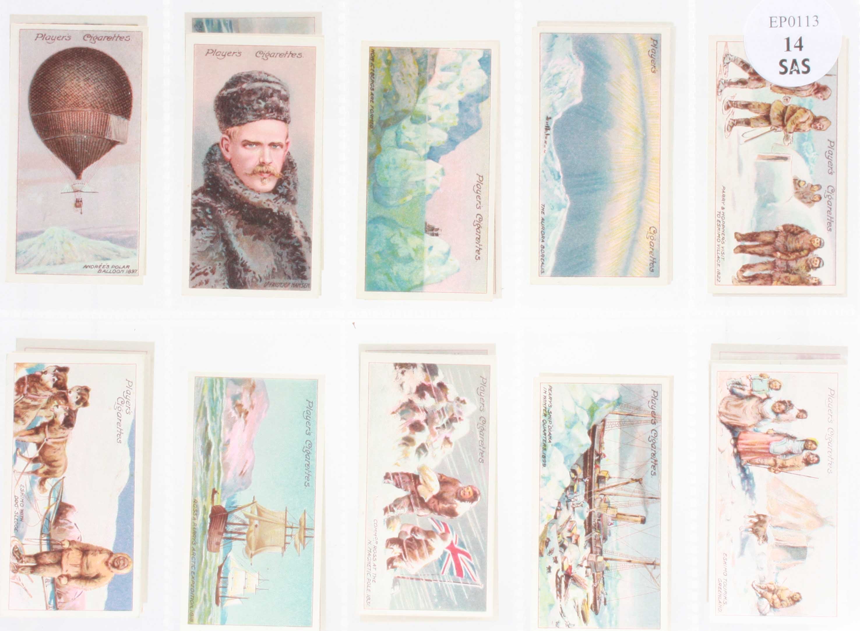 Cigarette cards, Player`s, two sets, Polar Exploration, 1st & 2nd Series (25 cards in each set, 50