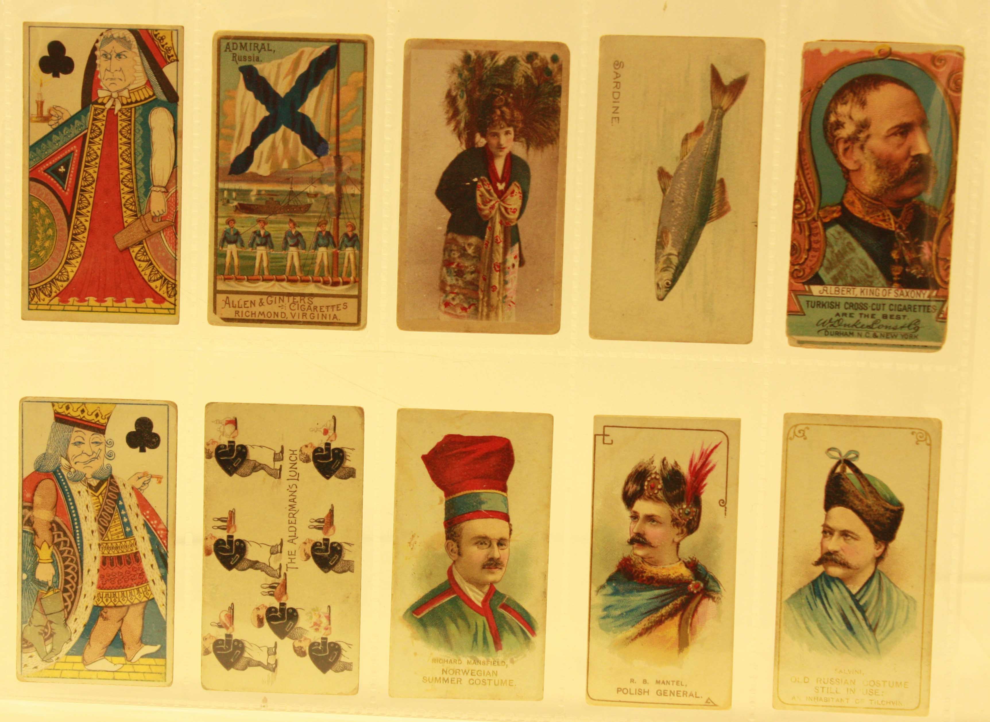 Cigarette cards, USA, 10 type cards, various manufacturers & series inc. Duke`s, Allen & Ginter,