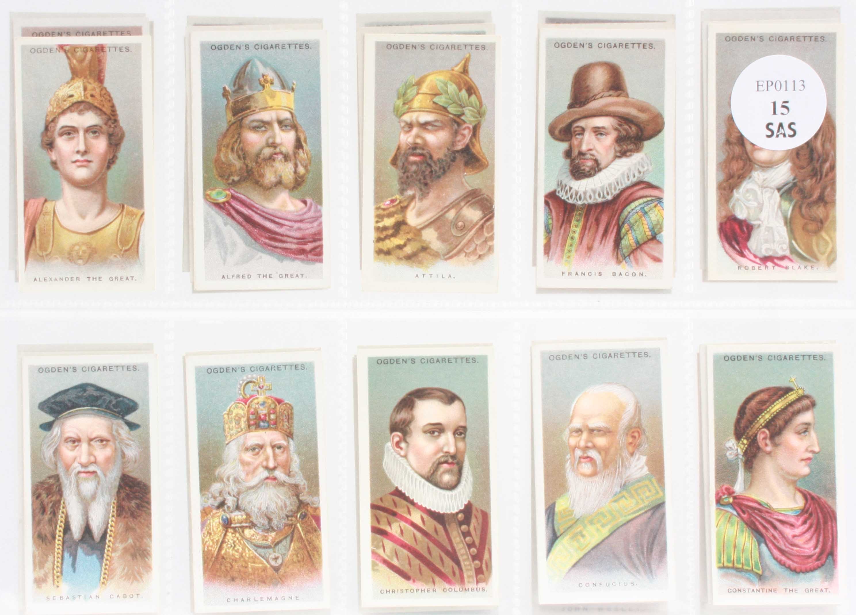 Cigarette cards, Two sets, Player`s, Napoleon, (25 cards) (gd/vg) & Ogden`s, Leaders of Men, (50