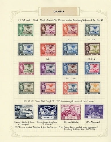 Gambia 1935-68 mint collection with the basic issues complete, and a companion used collection to