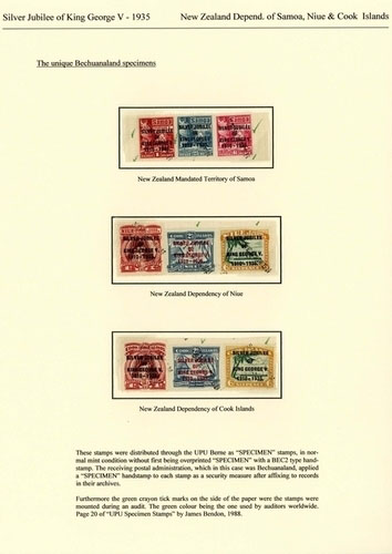 New Zealand Dependencies 1935 Silver Jubilee, a small collection covering the issues for Cook