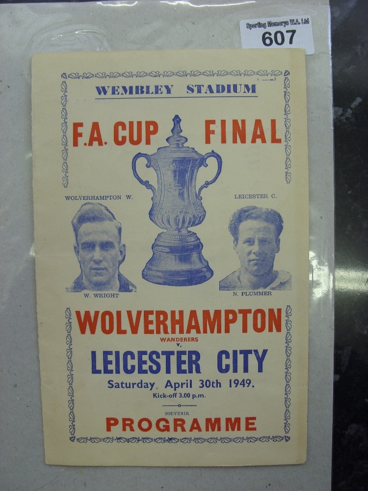 1949 FA Cup Final, Wolverhampton Wanderers v Leicester City, a pirate programme, published by Victor