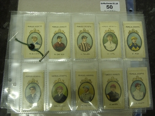 Horse Racing, Cigarette cards, 1910 Taddy & Co, famous Jockey`s, with frame, and a set of 25 cards