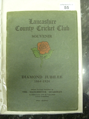 Lancashire County Cricket Club, a souvenir of the Diamond Jubilee, 1864 to 1924, the souvenir