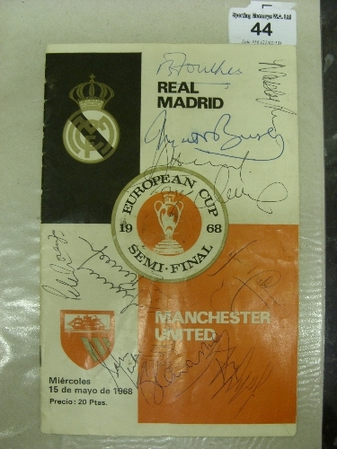 1967/68 European Cup Semi-Final, Real Madrid v Manchester Utd, a programme, produced in England