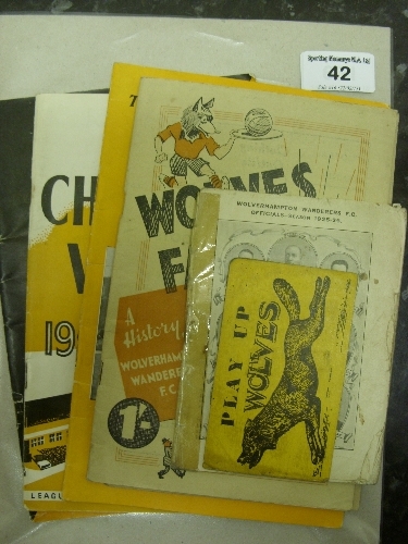 Wolverhampton Wanderers, a collection of various memorabilia, a 1925/26 Handbook, with no covers,