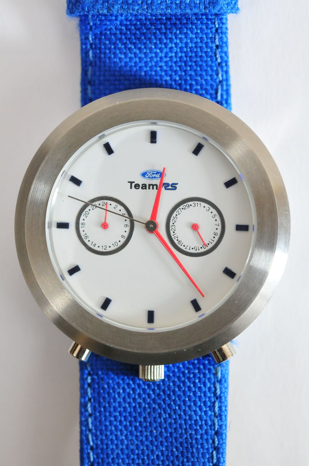 A Ford Team RS wristwatch having stainless steel case and blue fabric strap