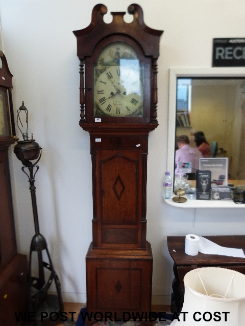 An oak and mahogany long cased clock (Worcester maker)