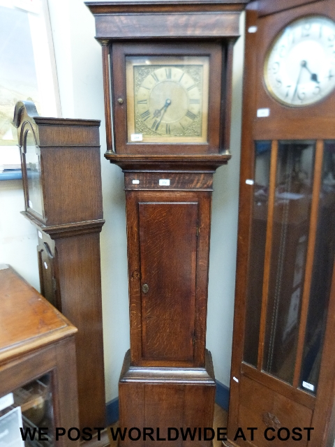 A 30 hour longcase clock 18thC with brass dial, signed Harvey Havelland, Corfe Castle.
