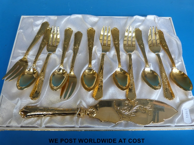 A set of gilt cutlery