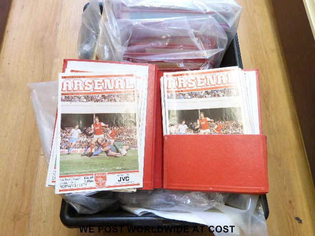 A collection of Arsenal football programmes 1960s - 1980s, home and away, loose and in binders