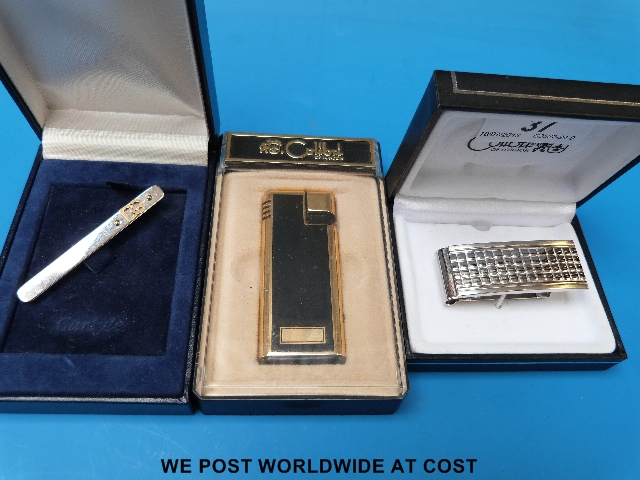 925 silver Dolce & Gabbana tie clip, Colibri money clip and Colibri lighter