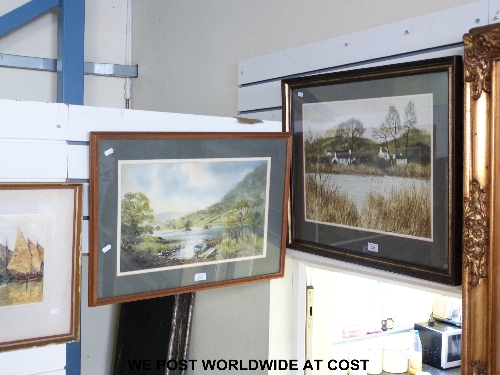 Watercolour of "Rydal Water" by D John Sweetingham together with a Limited edition 38/200 print of a