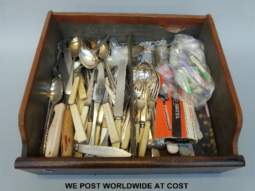 A collection of silver plated cutlery.