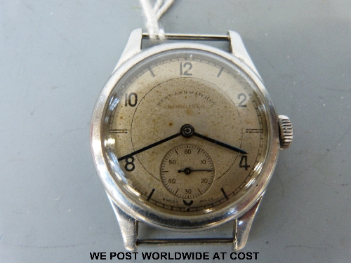 West End Watch Co wristwatch, stainless steel case with screw back, marked CS (I) Indian Civil