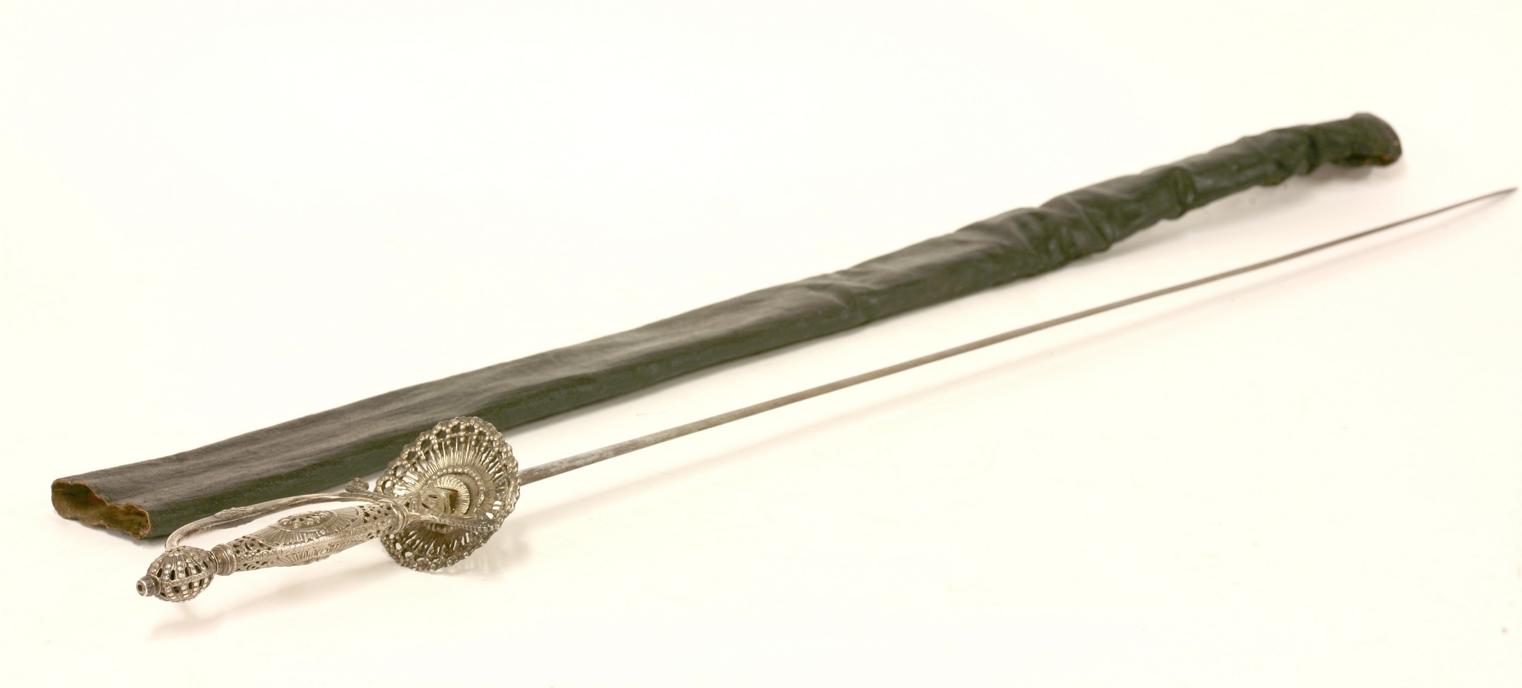 A French sword,
with silver hilt, probably Paris, 1775,
92cm long