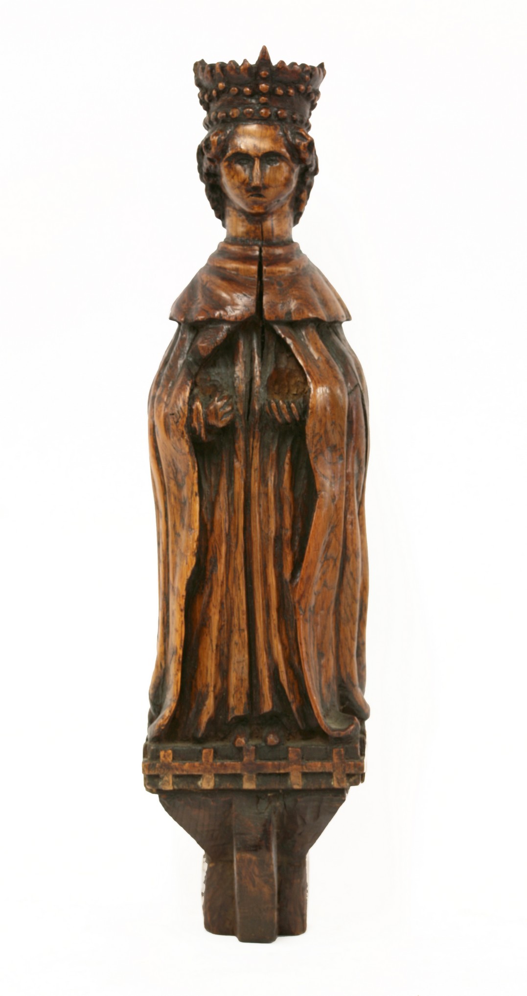 A carved oak figure of Henry VI,
18th century, wearing a robe and crown,
46cm high CONDITION REPORT: