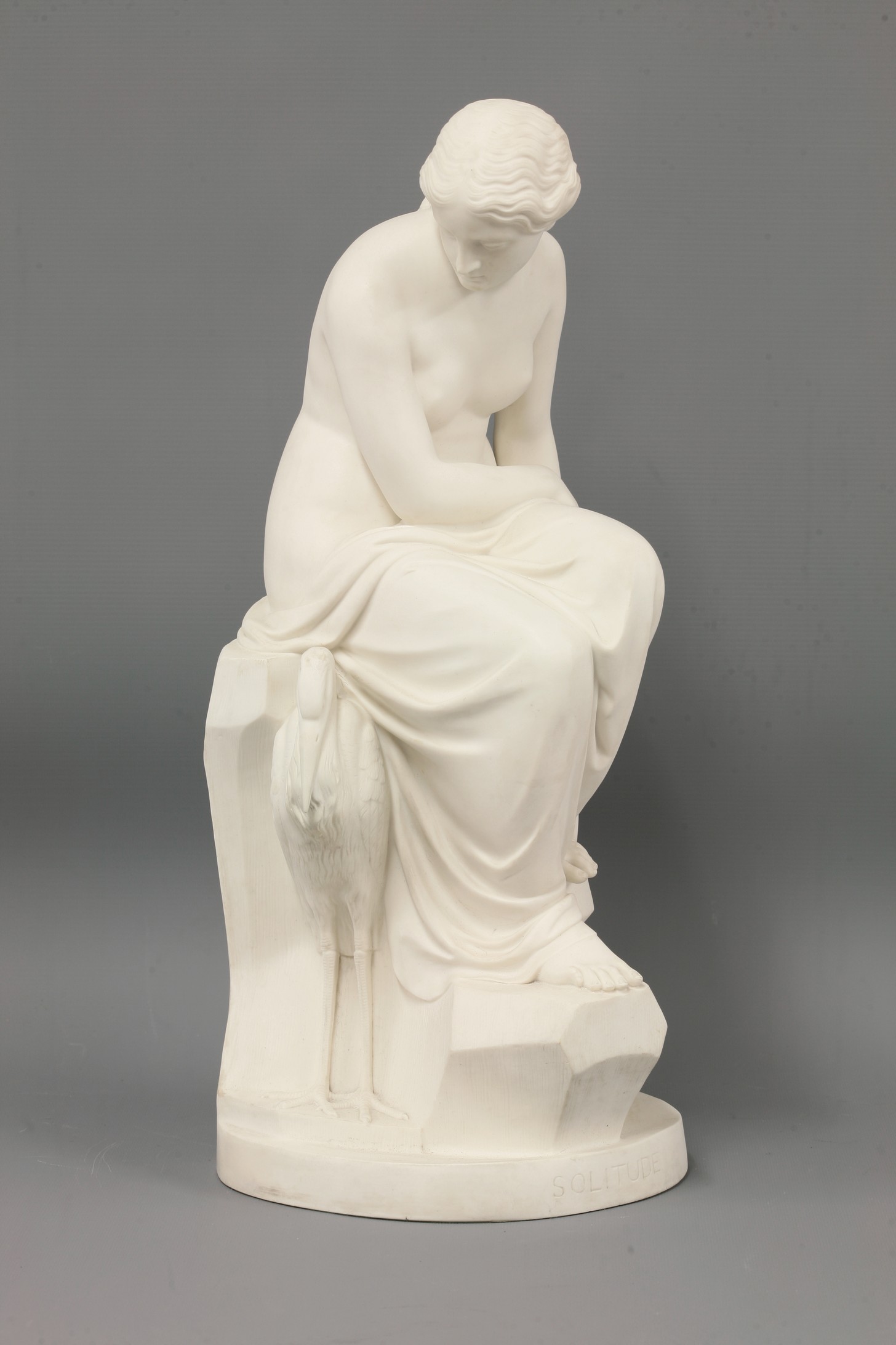 A Minton Parian ware Figure,
'Solitude', impressed 'J Lawlor. Sculp. Art Union of London 1852',
51cm