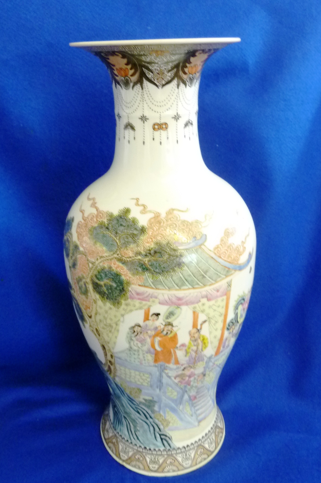 A very large Chinese Republic Period (1912 - 1949) Famille rose porcelain Landscape Vase. The vase