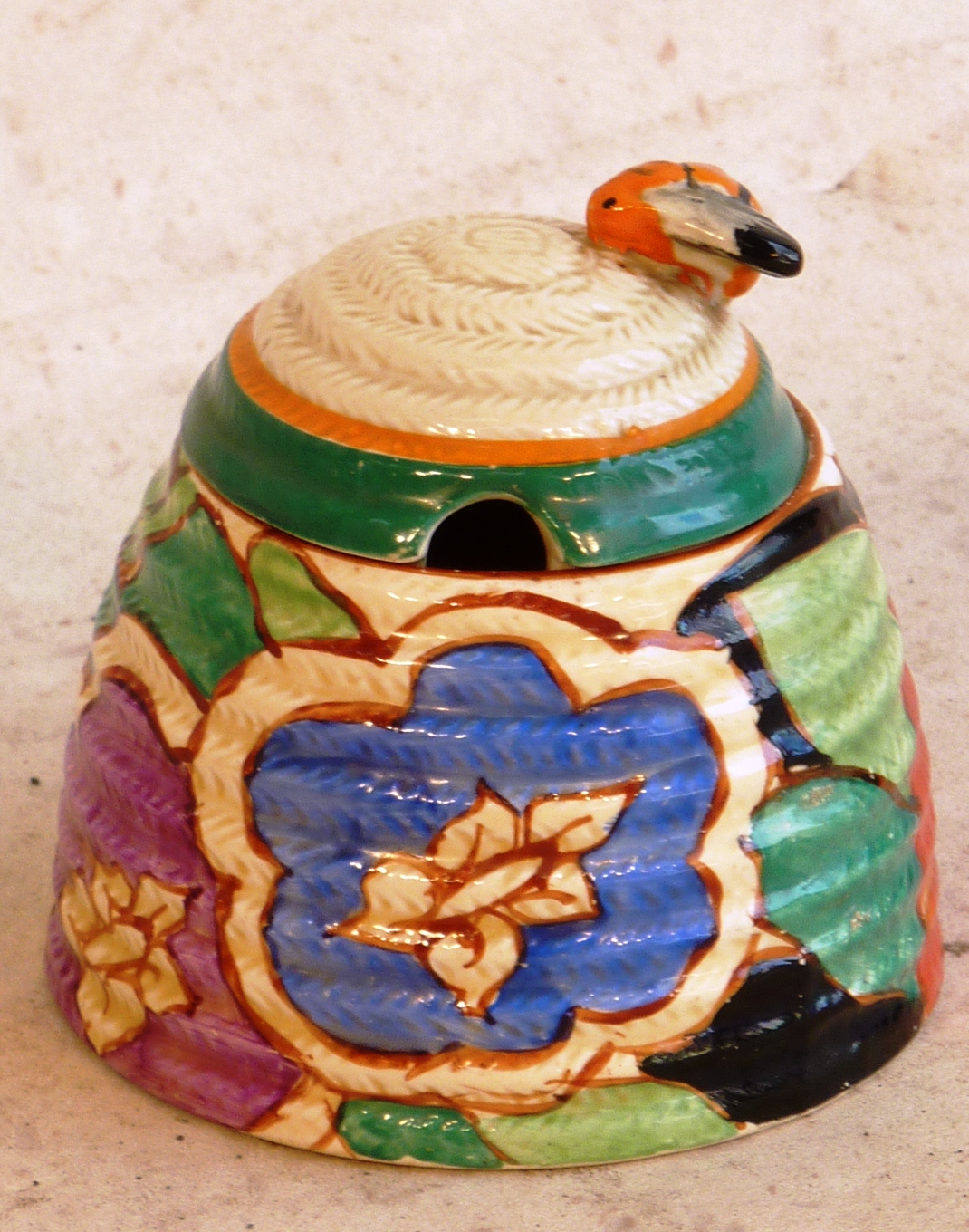 A 1920's/30's Fantasque Bizarre Honey Pot by Clarice Cliff