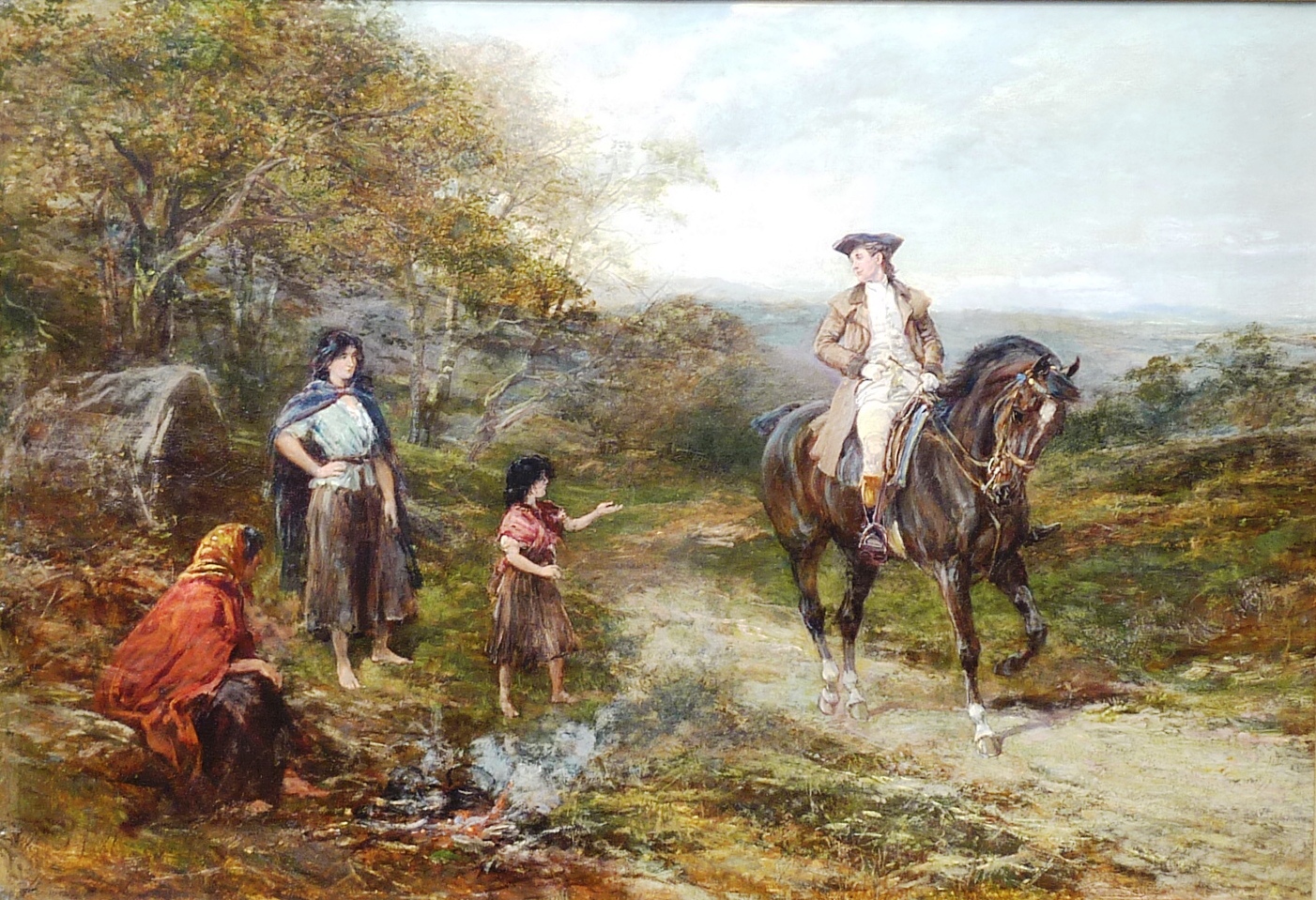 A fine gilt framed Oil on Canvas Study "Far From The Madding Crowd" signed lower left Heywood