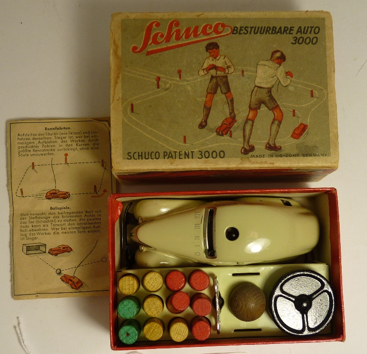 Schuco Telesterring 3000 car, (German edition) the cream coloured car in box complete with ball,