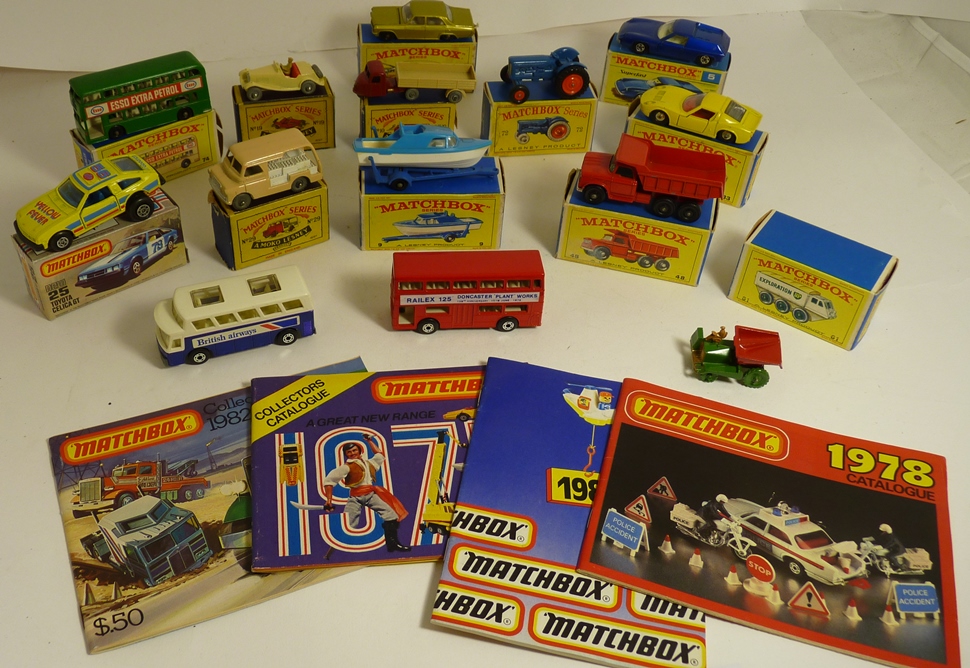 MATCHBOX - a collection of boxed vehicles including no.29 Bedford milk float, 72 Fordson Tractor and