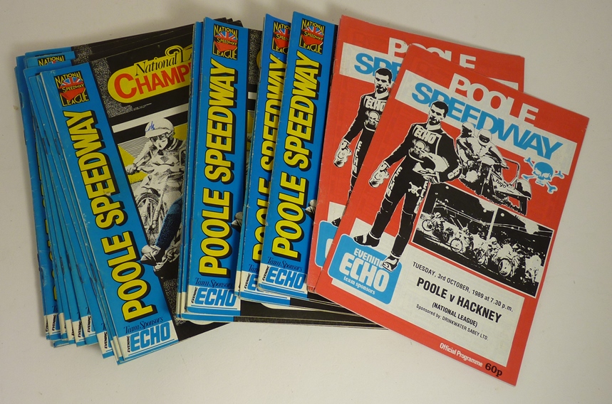 Speedway - thirty three Poole Speedway programmes c.1989 - 1990 (33)
