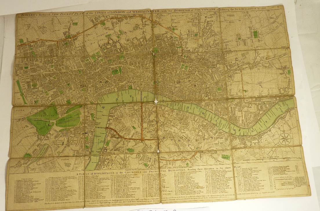 Bowles`s Reduced New Pocket Plan of the Cities of London and Westminster with the Borough of