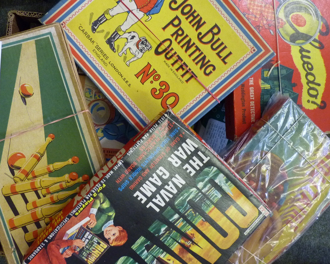 A quantity of assorted boxed games including Convoy, Cluedo, Thunderbirds, table skittles, a John