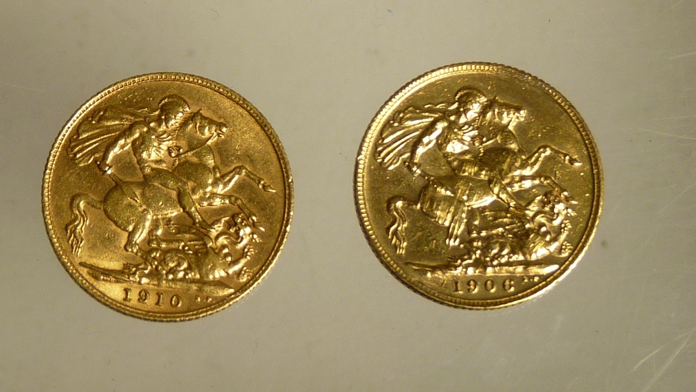 Edward VII Sovereigns 1906 & 1910 (2)