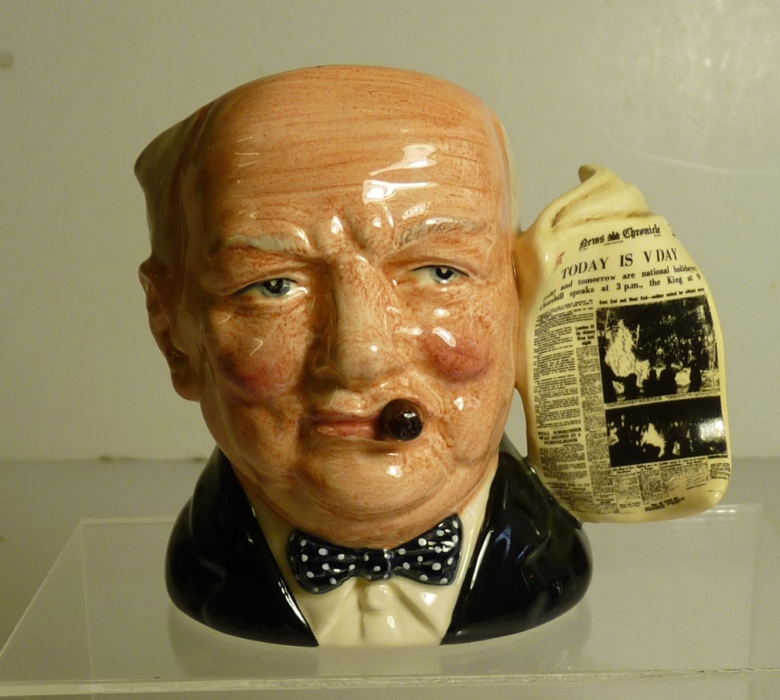 A Royal Doulton character jug of Winston Churchill by Stanley James Taylor D6934  10cm high