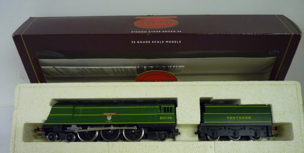 HORNBY RAILWAYS - R265 SR 4-6-2 West Country Class loco Bideford no.21C119, malachite, boxed ++