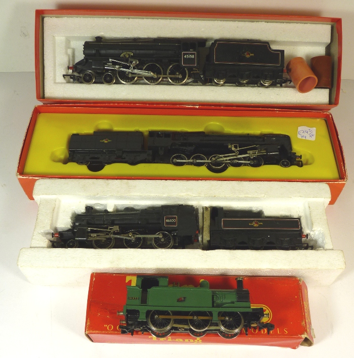 HORNBY RAILWAYS - three assorted BR black tender locos in boxes together with a Hornby Dublo 0-6-