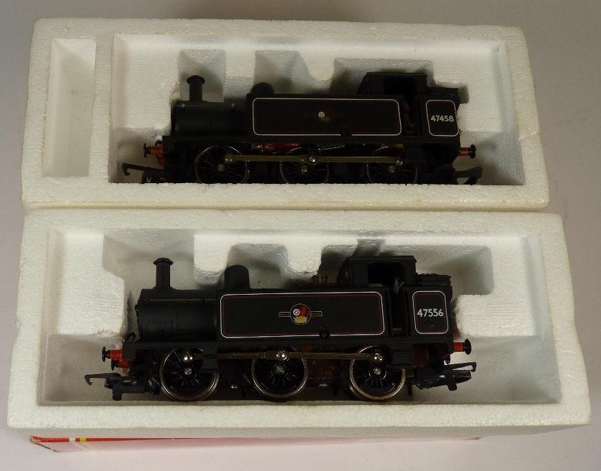 HORNBY RAILWAYS - R053 BR 0-6-0T loco no.47556, black, in box together with R058 BR 0-6-0T loco no.