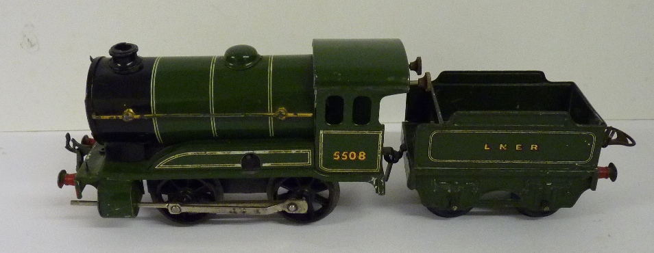 HORNBY - LNER 0-4-0 tank locomotive no.5508, green, clockwork, unboxed ++fair/good