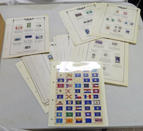 UNITED STATES STAMPS ON SHEETS 1929-1977 ALSO 1976 BICENTENNIAL SHEETS OF UNITED STATES FLAG STAMPS