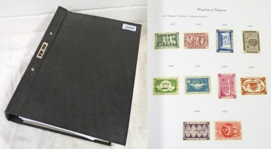 BLACK STAMP ALBUM & CONTENTS OF BELGIAN STAMPS FROM 1956 ONWARDS