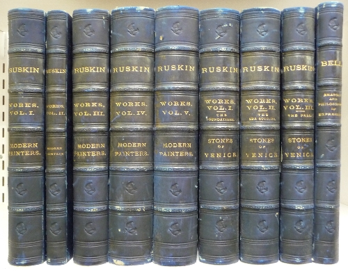 Ruskin (John) Modern Painters, 1873, Smith Elder, 5 volumes; idem, The Stones of Venice, 1874,