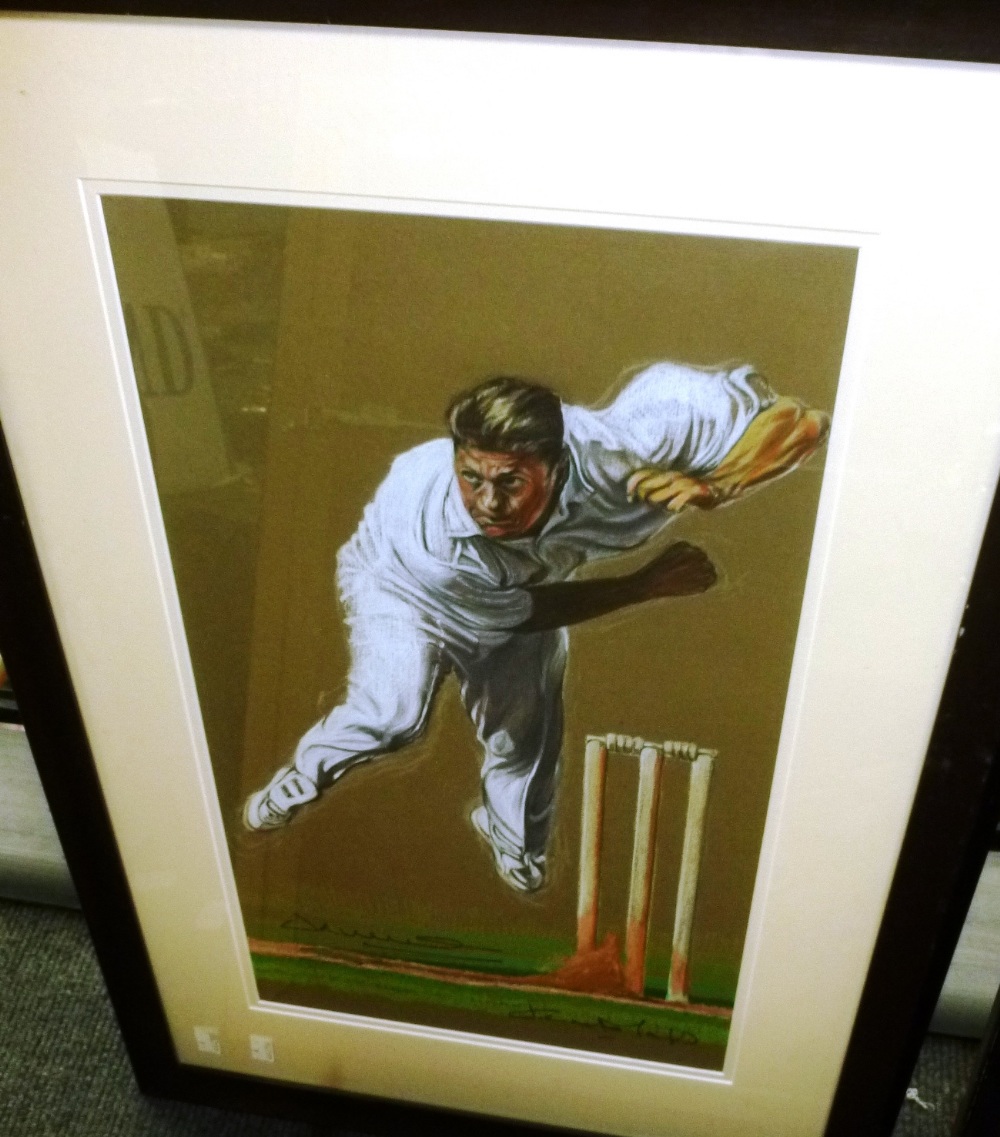 A Large Collection of Cricket Memorabilia, including The Empires Cricketers by The Fine Art Society,