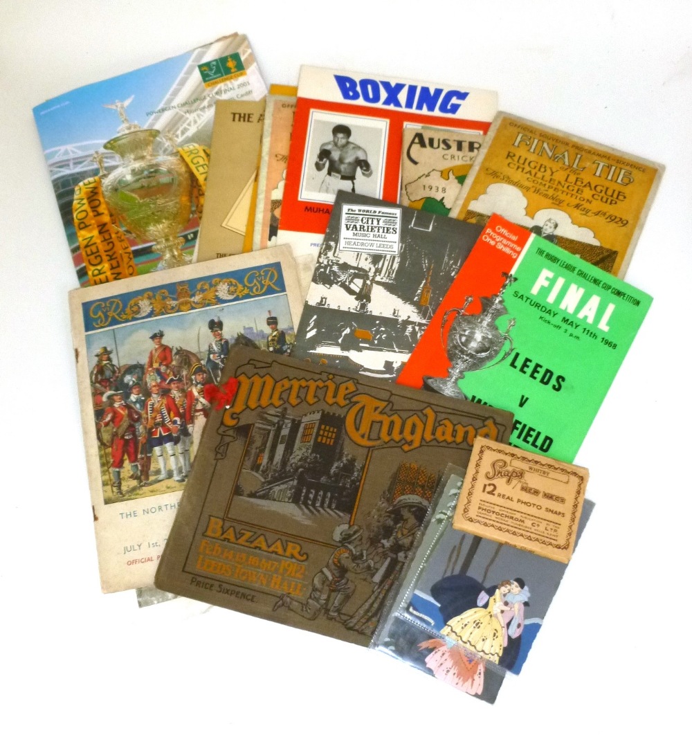 Sporting Programmes, including three 1948 Leeds United FC programmes, Rugby League Challenge Cup