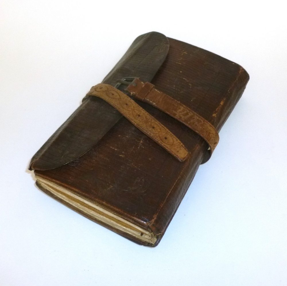 A 19th Century Tooled Leather Fly Wallet, no makers name, inscribed `Christopher Parker Jnr,