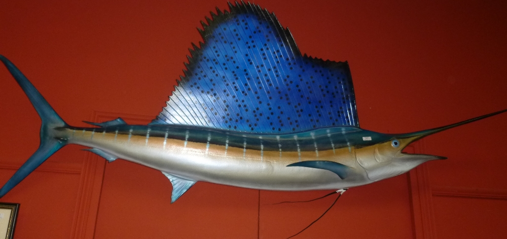 A Full Size Replica in Fibreglass of a Sailfish, 242cm long overall