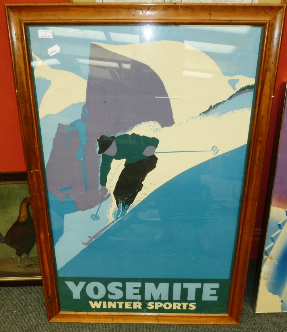 Two Lithographed 1940`s Dartmouth Winter Carnival Advertising Posters, both featuring skiers, in