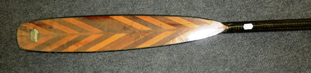 A Sarah Outen Signed Sawyer Oar, as used by Sarah in 2009 to row solo across the Indian Ocean, and