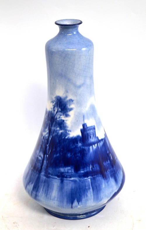 A Doulton blue and white vase