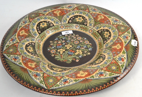 Polychrome decorated charger