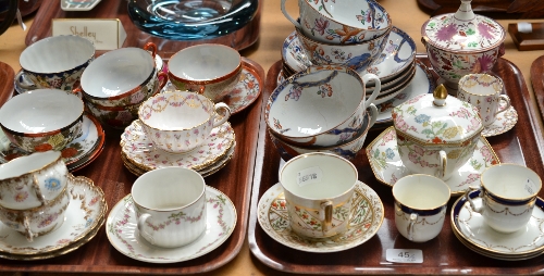 19th/20th century tea wares (on two trays)