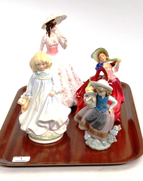 Two Royal Doulton figures ``Autumn Breezes`` HN1934 and ``Hope`` HN3061, Lladro figure and a Royal